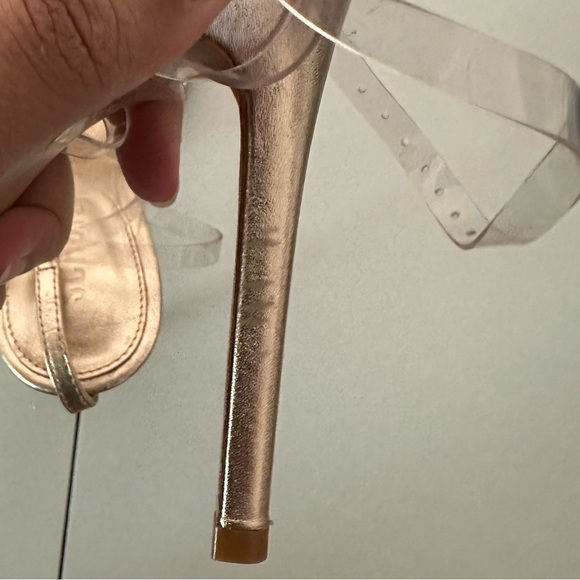 Schutz Elyda heels Bow Gold Transparent Bridal Wedding Women’s sz 8.5 - Picture 4 of 6